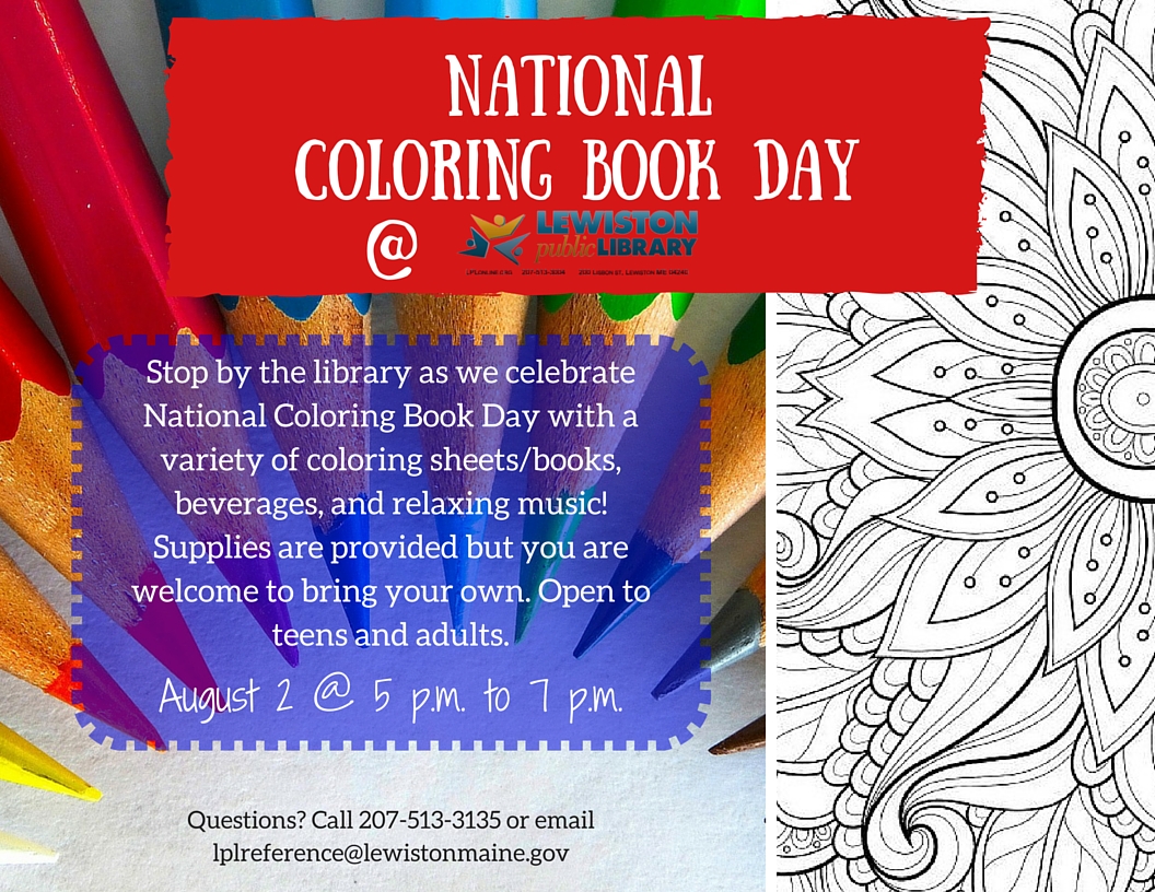 National Coloring Book Day // Lewiston Public Library, Maine