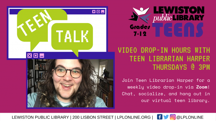 Teen Talk: Video Drop-In Hours with Teen Librarian Harper