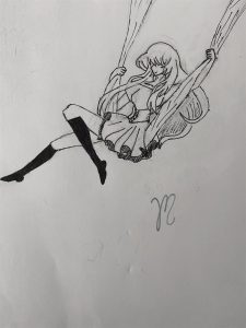 pencil drawn image of a teen manga contest submission