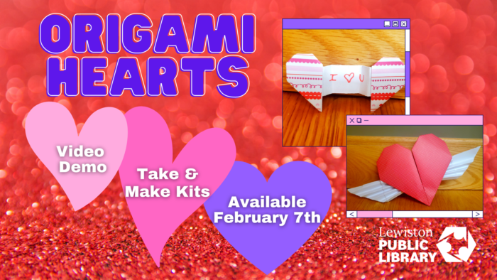 Origami hearts, video demo, take & make kits, available February 7th