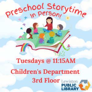 Graphic for preschool storytime program.