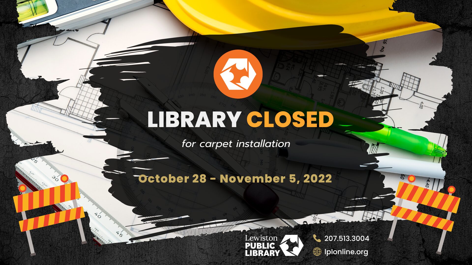 Library Closed for Carpet Installation // Lewiston Public Library, Maine