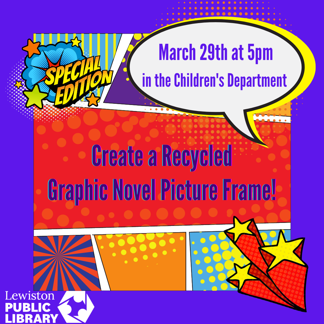Recycled Graphic Novel Picture Frames // Lewiston Public Library, Maine