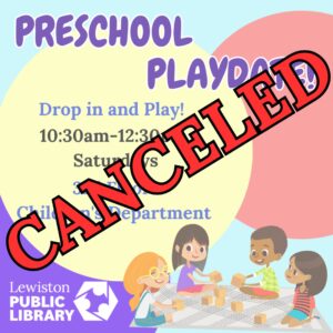 Canceled Preschool Playdate graphic.