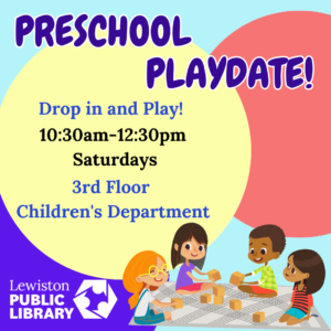 Graphic for the Preschool Playdate program. 