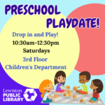 Graphic for Preschool Playdate program.