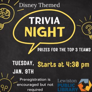 Graphic for Disney trivia night