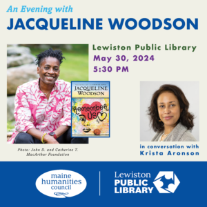 Graphic for An Evening with Jacqueline Woodson event.