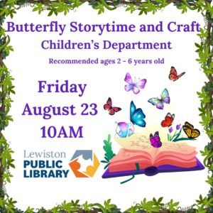 Graphic for Butterfly Storytime program.