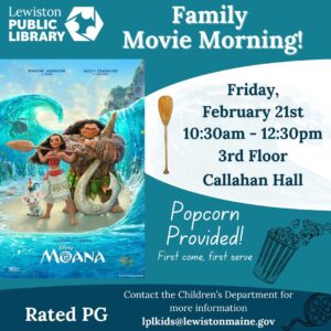 Graphic for Family Movie Morning program. 