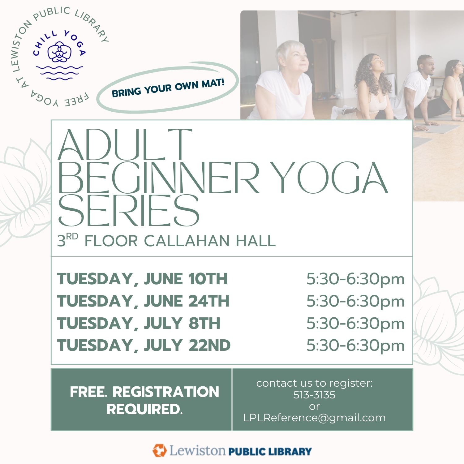 graphic for adult beginner yoga series program