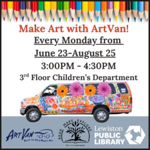 Graphic for Summer ArtVan programs.