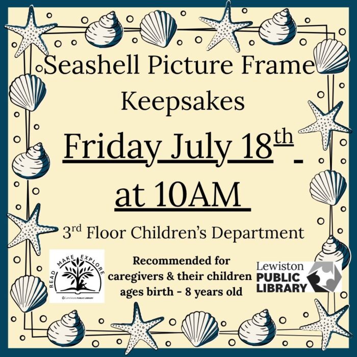Graphic for seashell picture frame keepsakes program.