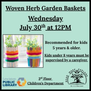 Graphic for the Woven Herb Garden Baskets program.