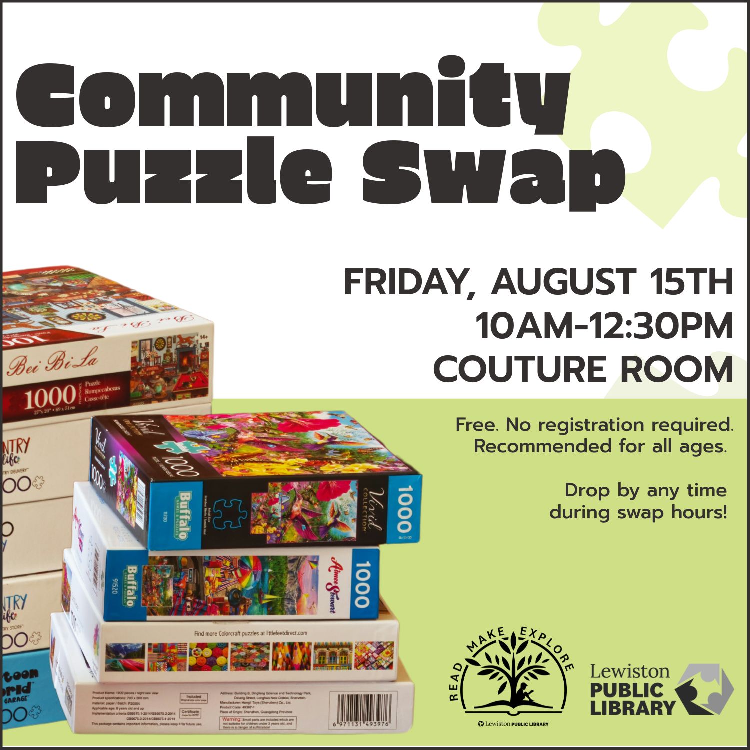 Community Puzzle Swap // Lewiston Public Library, Maine