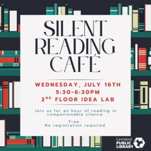 Graphic for silent reading cafe program