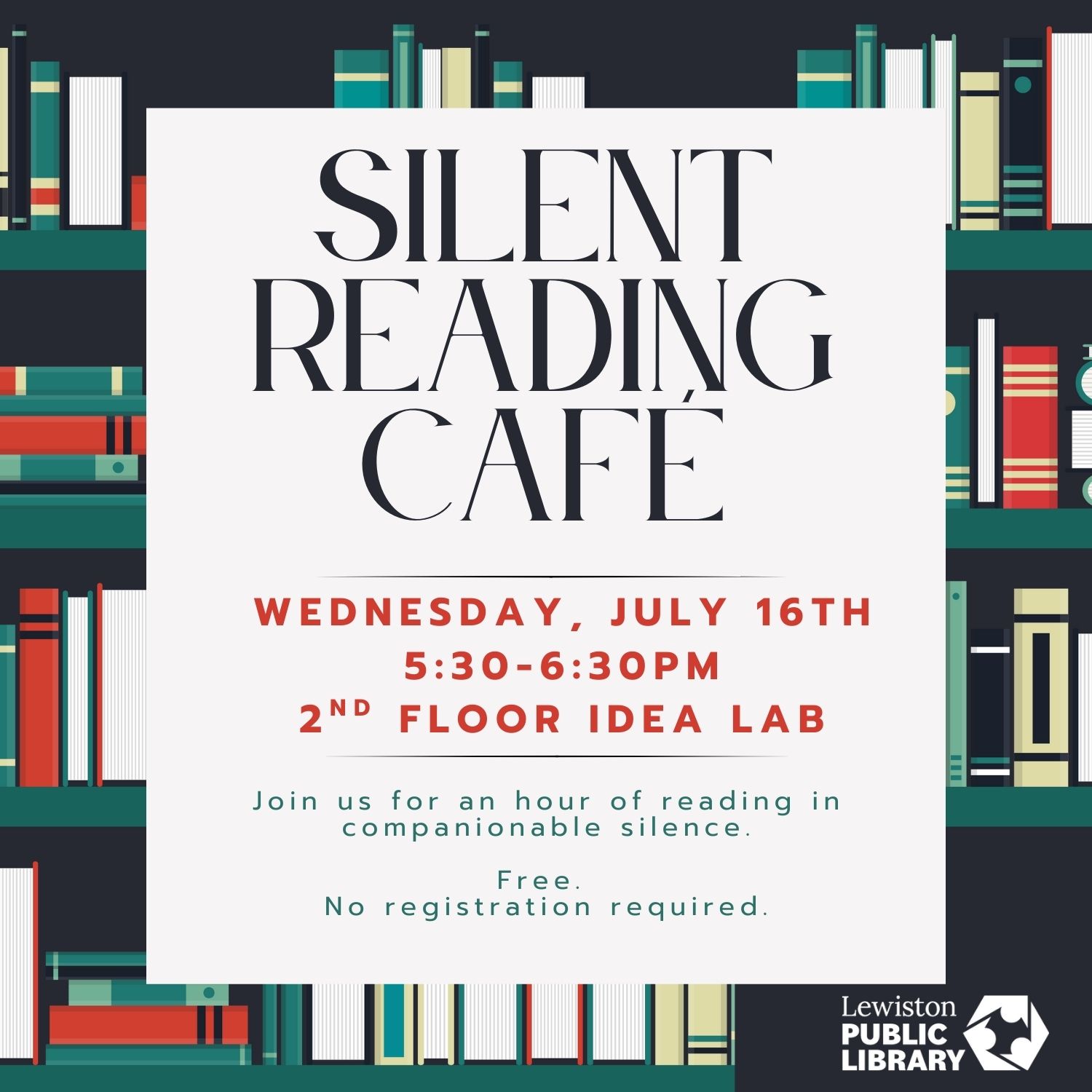 Graphic for silent reading cafe program