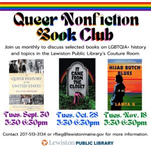 graphic for queer nonfiction book club