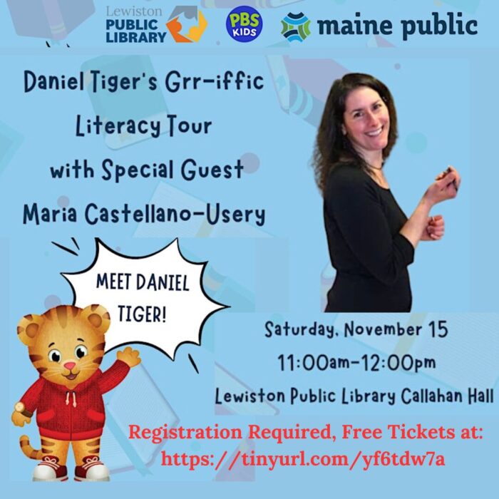 Graphic for DANIEL TIGER’S GRRIFFIC LITERACY TOUR program.