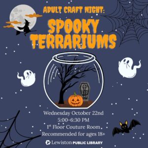 graphic for Adult Craft Night: Spooky Terrariums program