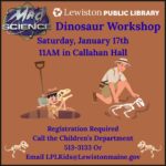 Graphic for Mad Science Dinosaur Workshop.