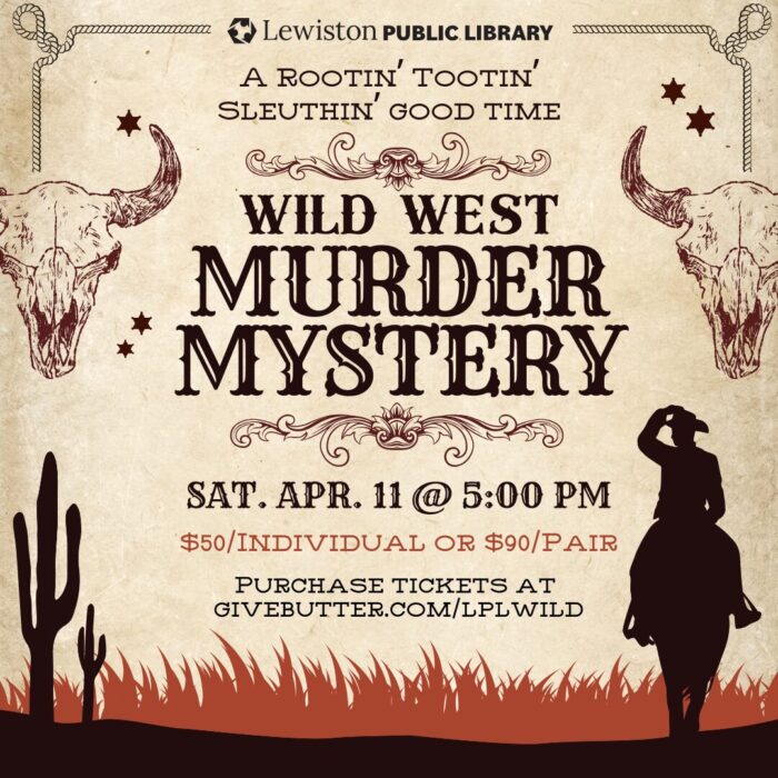 graphic for wild west murder mystery program 