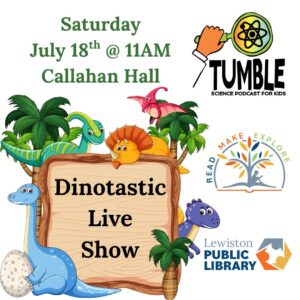 Graphic for Dinotastic Live Show program.