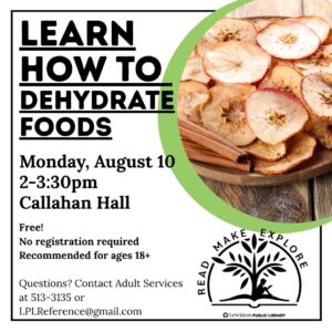 graphic for class: learn how to dehydrate foods
