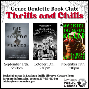graphic for thrills & chills book club