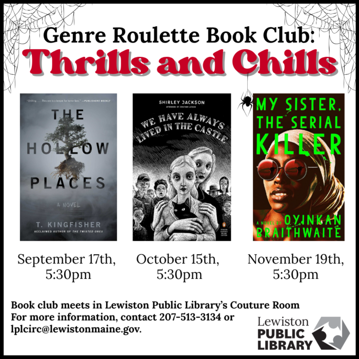 graphic for thrills and chills book club
