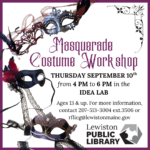 graphic for masquerade costume workshop